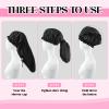 2 Pcs Large Shower Cap for Braids, Extra Long Shower Cap for Women Long Hair & Locs, Waterproof Hair Bonnets for Dreadlocks Drawstring Bath Caps for Women & Men (Black, White) view 4