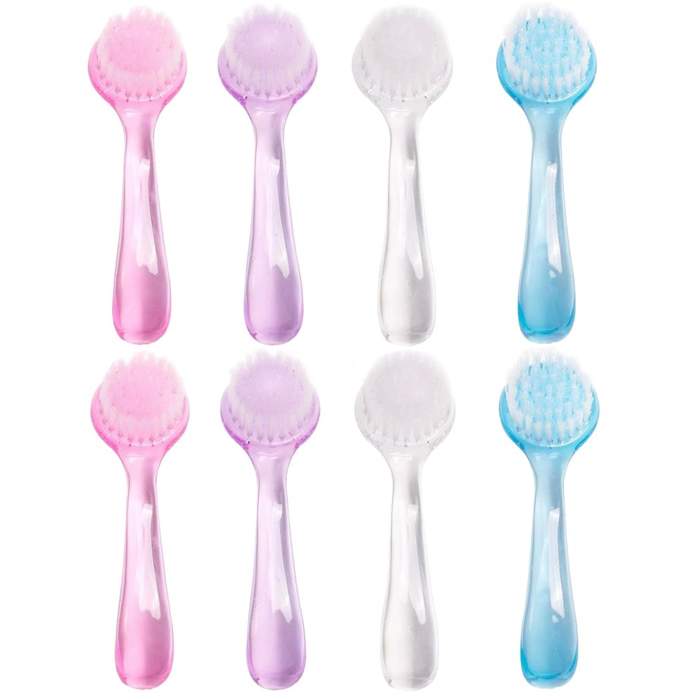 8Pcs Nail Brush with Clear Lid, Nylon Bristle Handle Grip Nail Dust Brush for Manicure, Pedicure, & Toe Cleaning