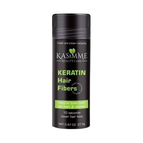 Hair Fibers for Thinning Hair 27.5g Bottle with Applicator | Natural Keratin Hair Fibers Concealer for Hair Loss | Hair Building Fibers Powder (BLACK)