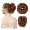 tanyunji001 Bun Hair, Messy Bun Hair Ring Fluffy Ponytail Rubber Band Straight Hair Accessory for Women(Gold) view 1