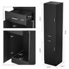 Belandi Salon Station Salon Furniture, Barber Station Hair Salon Furniture w/2-Tiers Shelf, 2 Drawers and 2 Storage Cabinet Beauty, Salon Spa Equipment Styling Stations for Salons view 3