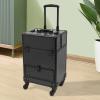 InSyoForeverEC Professional Rolling Makeup Train Case Cosmetic Trolley Makeup Storage Organizer Large Capacity Trolley Case Makeup Lockable Salon Barber Travel Case with Wheels (Black) view 4