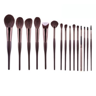 WXLYJXUE Make Up Brushes Set 15-Piece Daily Makeup Essential Brush Set for Eyeliner Eyeshadow and Eyebrow Brushes Makeup Tools Set(Naked Brush)