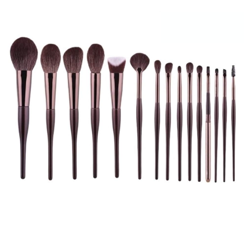 WXLYJXUE Make Up Brushes Set 15-Piece Daily Makeup Essential Brush Set for Eyeliner Eyeshadow and Eyebrow Brushes Makeup Tools Set(Naked Brush)