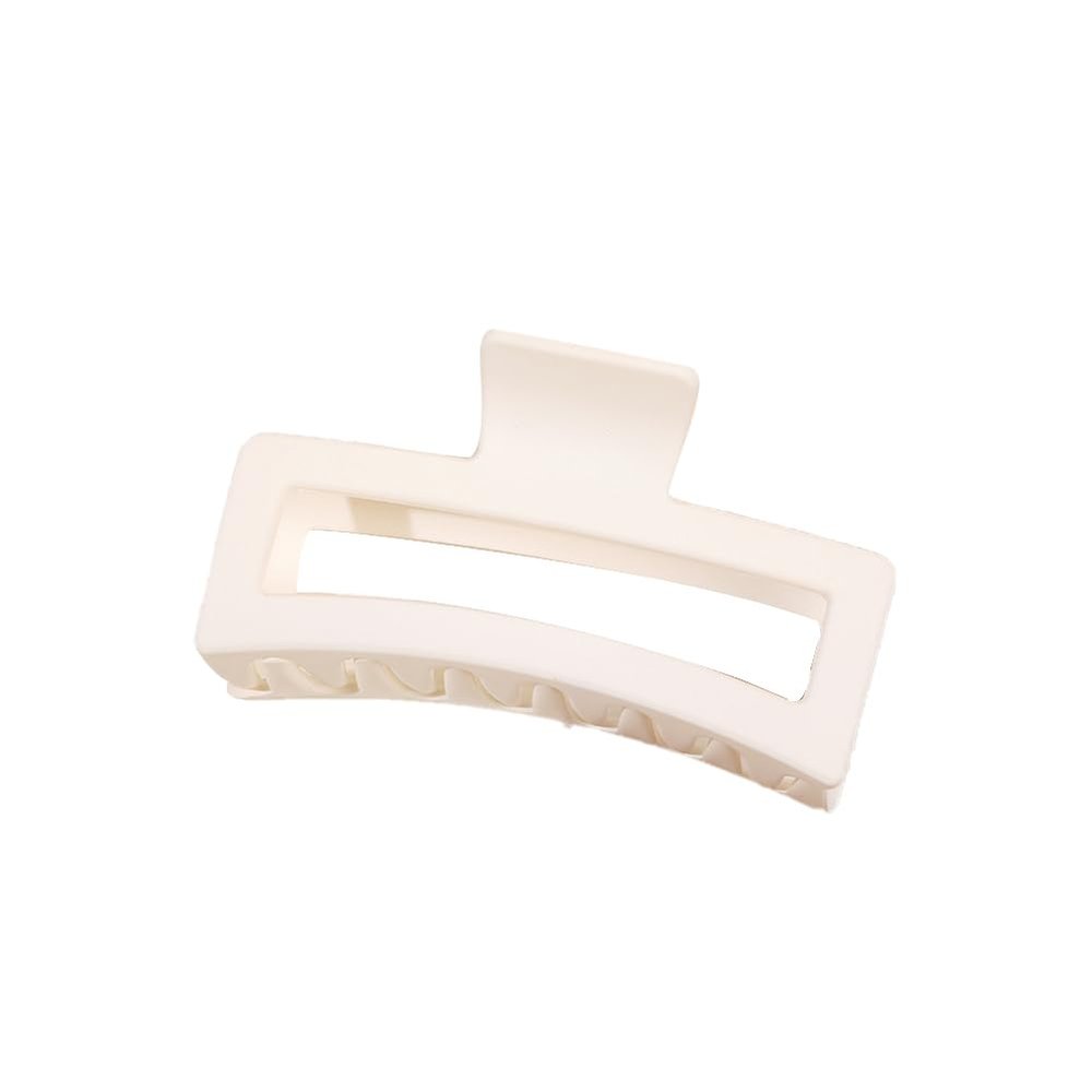 12Pcs Hair Claw Clips 5.1Inch Medium Sizes, Square,Non - Slip Matte Finish Strong Hold Clips for Thick, Curly, Thin Hair, Women Black Hair Accessories(White1)