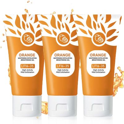3 Packs Orange Enzymes Exfoliating Gel for Face & Body, Orange Exfoliating Gel, Moisturizer Face Body Scrub,Deep Cleansing Moisturizing Facial Exfoliator for All Skin Types (3PC, 9 Ounce)