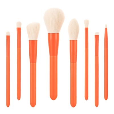 WXLYJXUE Make Up Brushes Set Makeup Brush Set 8 Pieces for Eyes and Face Contour Brushes with Soft Bristles and Wooden Handle Makeup Tools Set(Orange)