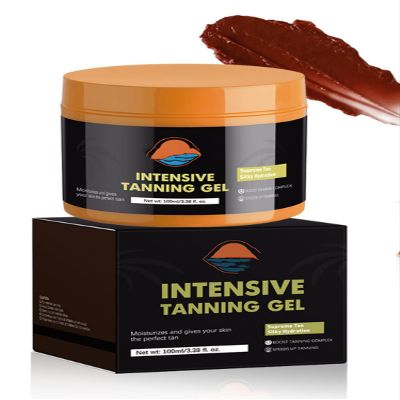 MAEPEOR Intensive Brown Bronzer Natural Tanning Accelerator Cream Gel Longer-lasting Soft Brown Tanning Gel for Sunbeds and Outdoor Sun (100ML, Color 01)