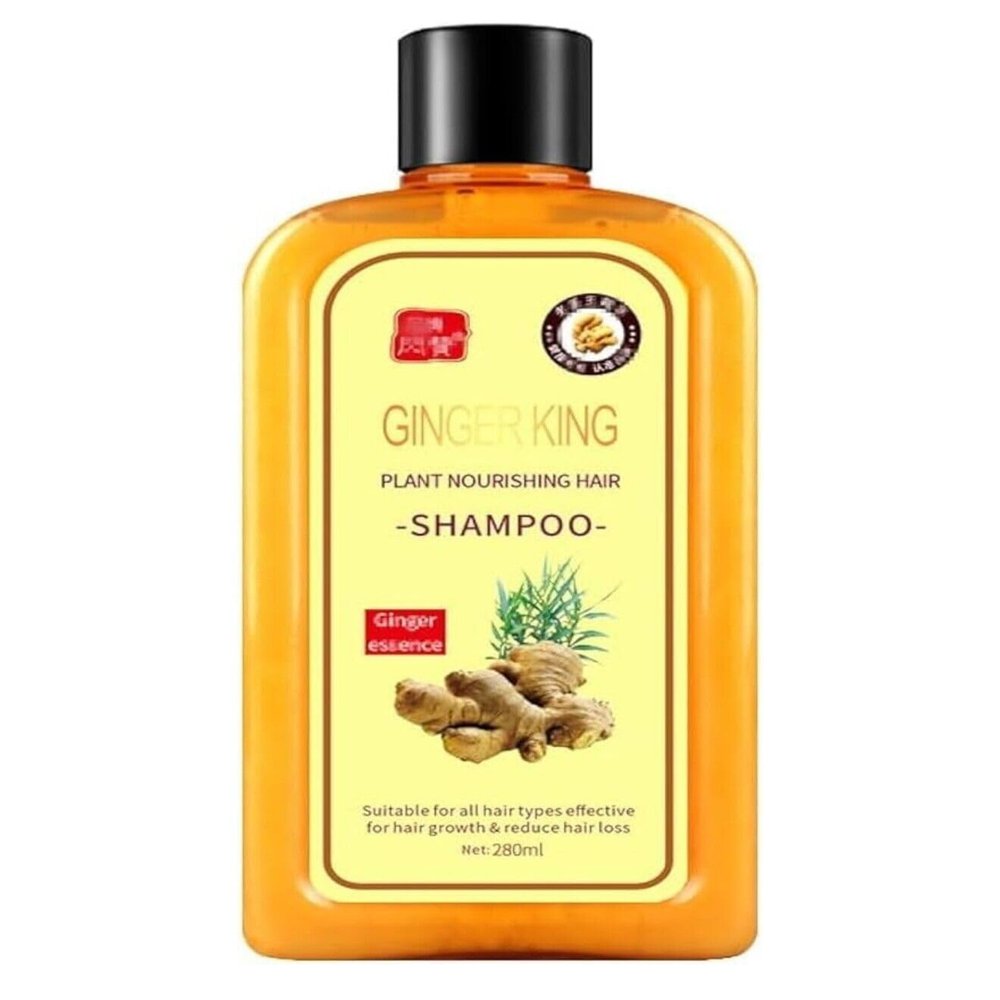 Ginger Shampoo for Hair Growth | Anti-Hair Loss & Hair Regrowth Treatment | Strengthening & Nourishing Formula for Thicker, Fuller Hair | 280ml (Yellow)