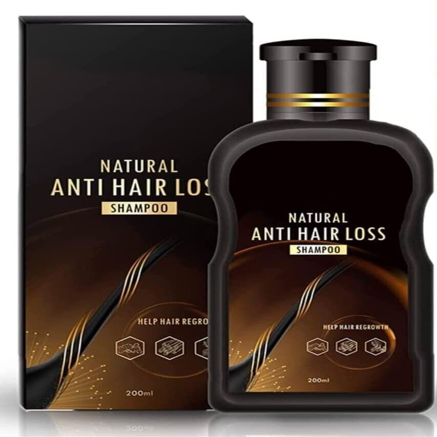 Natural Anti-Hair Loss Shampoo for Hair Regrowth | Strengthening & Nourishing Formula for Thicker, Fuller Hair | Promotes Scalp Health & Reduces Hair Thinning | Sulfate-Free & Gentle Care | Black