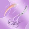 Eyebrow Scissors with Eyebrow Razor,Eyebrow Trimmer with Comb,Non Slip Finger Grips Trimmer Eyebrow Scissors, Hair Removal Beauty Accessories for Men Women (Light Pink, Green, Purple) view 2