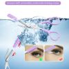 Eyebrow Scissors with Eyebrow Razor,Eyebrow Trimmer with Comb,Non Slip Finger Grips Trimmer Eyebrow Scissors, Hair Removal Beauty Accessories for Men Women (Light Pink, Green, Purple) view 3