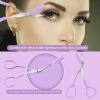 Eyebrow Scissors with Eyebrow Razor,Eyebrow Trimmer with Comb,Non Slip Finger Grips Trimmer Eyebrow Scissors, Hair Removal Beauty Accessories for Men Women (Light Pink, Green, Purple) view 4