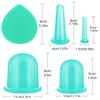BBTO Silicone Facial Cupping Set, Vacuum Massage Cup Kit for Body, Face, Neck, Back, and Eye, 6 Cups and Exfoliating Brush (Mint Green) view 2