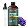Majestic Pure 100% Pure Rosemary Oil For Hair Growth with Scalp Massager - Strengthening, Nourishing, Volumizing - Infused with Silk Protein & Castor Oil - Non GMO Verified - 4 Fl Oz view 1