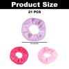 21PCS Pink Velvet Hair Scrunchies, Scrunchy Hair Ties Ropes, Premium Velvet Soft Hair Scrunchy Bulk, Valentine's Day Thick Elastic Bands, Solid Color Classic Ponytail Hair Accessories for Women Gifts view 2