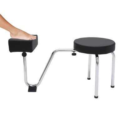 Adjustable Pedicure Foot Rest St-ool Chair w/PVC Pad,Beauty Nail Salon Pedicure Stool,Leg Rest Pedicure Foot Rest Stand Portable Spa Pedicure Stool w/Footrest for Nail Tech,Manicure Use Black (Black)