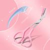Eyebrow Scissors with Eyebrow Razor,Eyebrow Trimmer with Comb,Non Slip Finger Grips Trimmer Eyebrow Scissors, Hair Removal Beauty Accessories for Men Women (White. Pink. Blue.) view 2
