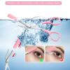 Eyebrow Scissors with Eyebrow Razor,Eyebrow Trimmer with Comb,Non Slip Finger Grips Trimmer Eyebrow Scissors, Hair Removal Beauty Accessories for Men Women (White. Pink. Blue.) view 3