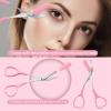 Eyebrow Scissors with Eyebrow Razor,Eyebrow Trimmer with Comb,Non Slip Finger Grips Trimmer Eyebrow Scissors, Hair Removal Beauty Accessories for Men Women (White. Pink. Blue.) view 4