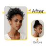 Bun, Drawstring Curly Bun Synthetic Chignon Hairpiece For Women Drawstring Ponytail Kinky Curly Tail Clip Hair Extensions for Women(Black) view 4