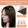 GOO GOO Invisi Edge Tape in Hair Extensions Human Hair, 4/27/4 Balayage Chocolate Brown to Caramel Blonde, 6pcs 14inch 15g, Virgin Remy Hair, Seamless Injected Tape, Natural Look view 4