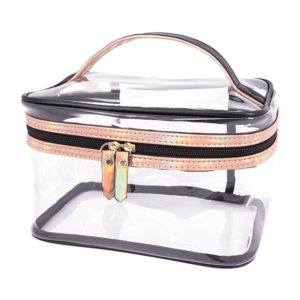 Aikimfuly Transparent Makeup Bag - Multifunctional Portable Travel Toiletry Organizer - Cosmetic Storage & Perfume Holder