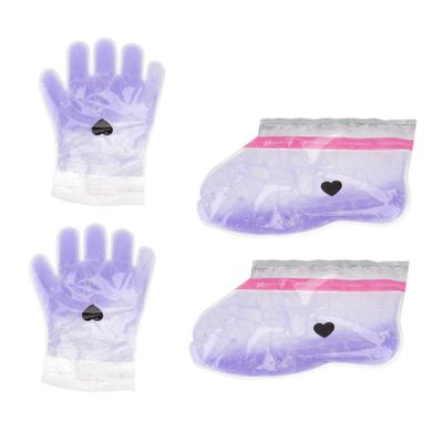 Didiseaon 2pairs Lavender Paraffin Wax Hand and Feet Covers Reusable Moisturizing Treatment for Salon-quality for Dry Skin Care and Relaxation