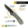 OUTDOOR EDGE RAZOR VX1 | Topo Map Etching | Replaceable Blade EDC Folding Pocket Knife | 3" Stainless Blade, Green Anodized Aluminum Handle, Reversible Pocket Clip | Cool Knife for Men view 3