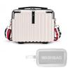 Holxeli 15 Inch Portable Hard Shell Makeup Case, Mini Cosmetic Travel Luggage Case with Shoulder Strap, Small Travel Suitcase Train Case with Toiletry Bag, ABS Material, White view 1
