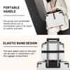 Holxeli 15 Inch Portable Hard Shell Makeup Case, Mini Cosmetic Travel Luggage Case with Shoulder Strap, Small Travel Suitcase Train Case with Toiletry Bag, ABS Material, White view 2