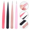DECOMELODY 4pcs Eyebrow Clip Slanted Tweezers Stainless Steel Brow Shaper Makeup Tool Kit view 4