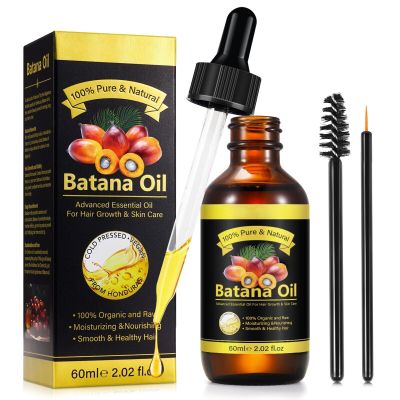 100% Pure Batana Oil  Natural Essential Oil for Hair Growth & Skin Care, Cold-Pressed from Honduras (2.02 fl oz)