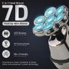 7D Head Shavers for Bald Men - 5 in 1LED Display Detachable Head Razor - Beard & Nose Trimmer - Cordless Rechargeable IPX7 Waterproof Grooming Kit with Hair & Facial Cleaning Brushes view 2