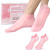 Aluroice 1 Pairs Silicone Moisturizing Socks for Dry Cracked Feet Women, Soft Gel Pedicure Foot Spa Aloe Socks, Anti-Slip Moisturizerl Socks for Dry Cracked Feet Foot CarePink view 1