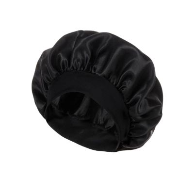 1pcs One Size Fits Sleep Cap Sleeping Hat Clothing Accessories Four Seasons Round Top Hats(Black)