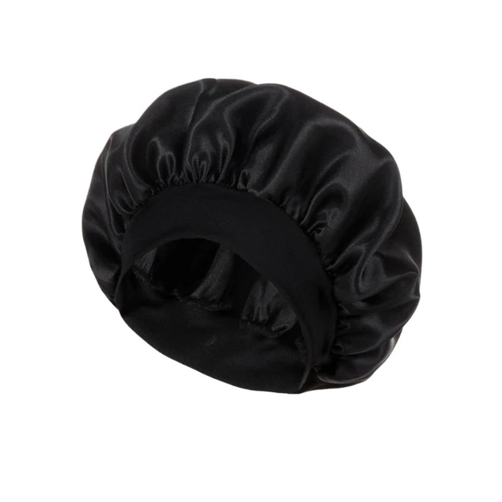 1pcs One Size Fits Sleep Cap Sleeping Hat Clothing Accessories Four Seasons Round Top Hats(Black)