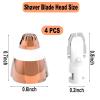 Eyebrow Hair Remover Replacement Heads with Painless Replacement Blades Compatible with Flawless Facial Eyebrow Hair Remover, Perfect for Beauty Enthusiasts Daily Use (Rose Gold, 4 Pack) view 2