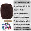 Afro Kinky Bulk 100% Human Hair 8inch 30g/Pack Afro Kinky Curly Bulk Bundles Hair for Making/Repair Locs, Dreadlocks Braiding Hair ExtensionsDark Brown#8 Inch view 2