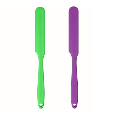 2-PCS Non-Stick Reusable Wax Silicone Spatula, Silicone Waxing Applicators for Hair Removal, for Home Salon Body Use(Green & Purple, size 2)