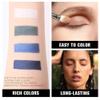 4 Colors Dark Peacock Green White Navy Sapphire Blue Eye Shadow Powder Palette Makeup, Highly Pigmented Waterproof Matte Shimmer Cream Quads Eyeshadow Palette for Women, paleta de sombras de ojos 08 view 4