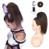 SEIKEA Cheer Ponytail Hair Piece, 10" Straight Tangle-Resistant Smooth Natural Cheerleader Hairpiece Ponytail Extension for Cheer Competition, Dance Black Brown with Dark Brown Highlights view 1