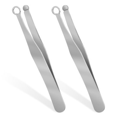 2 Pcs Universal Nose Hair Trimming Tweezers Stainless Steel Nasal Clippers for Men Women Manual Nose Hair Trimmer Round Tip Clipper for Noses Hair Brow Sideburns Body