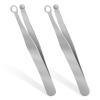 2 Pcs Universal Nose Hair Trimming Tweezers Stainless Steel Nasal Clippers for Men Women Manual Nose Hair Trimmer Round Tip Clipper for Noses Hair Brow Sideburns Body view 1