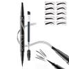 4 Fork Tip Eyebrow Pen - 2-in-1 Waterproof Brow Pencil with Ultra-Fine Tips & Smudge-Proof Formula, Eyebrow Makeup for Natural Looking Eyebrows(Includes Eyebrow Stencils & Brush) (Black) view 1