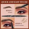 4 Fork Tip Eyebrow Pen - 2-in-1 Waterproof Brow Pencil with Ultra-Fine Tips & Smudge-Proof Formula, Eyebrow Makeup for Natural Looking Eyebrows(Includes Eyebrow Stencils & Brush) (Black) view 3