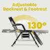 24.4 inches Wide Large Massage Salon Tattoo Bed Chair, 3-Section Height Adjustable for Spa Salon Facial Lash, Tattoo Chair with 3.1 Inch Thicked Bed and 360 Swivel Spa Stool (781LBS) view 3