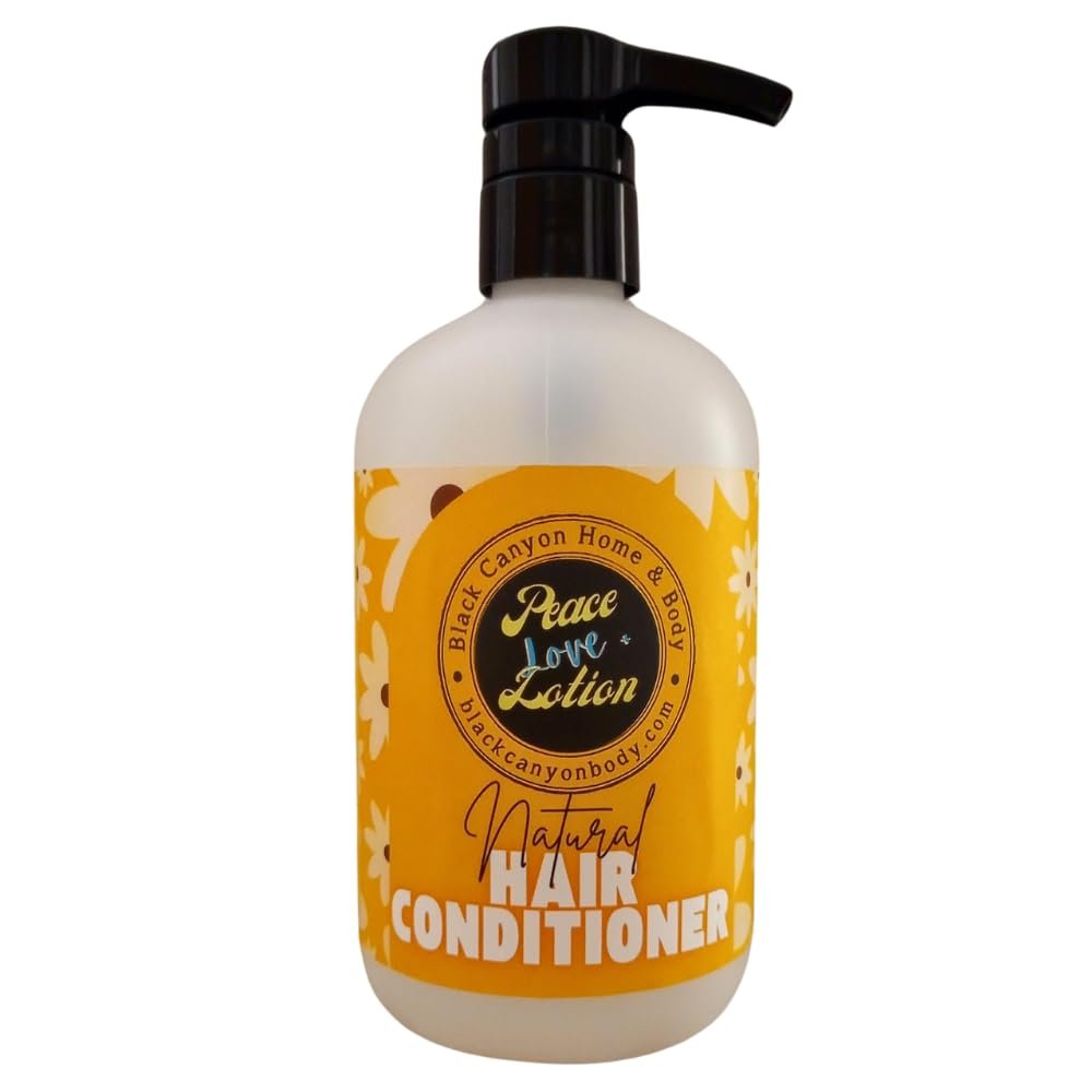 Black Canyon Home and Body Peace Love + Lotion Banana Coconut Scented Natural Hair Conditioner, 16 Oz