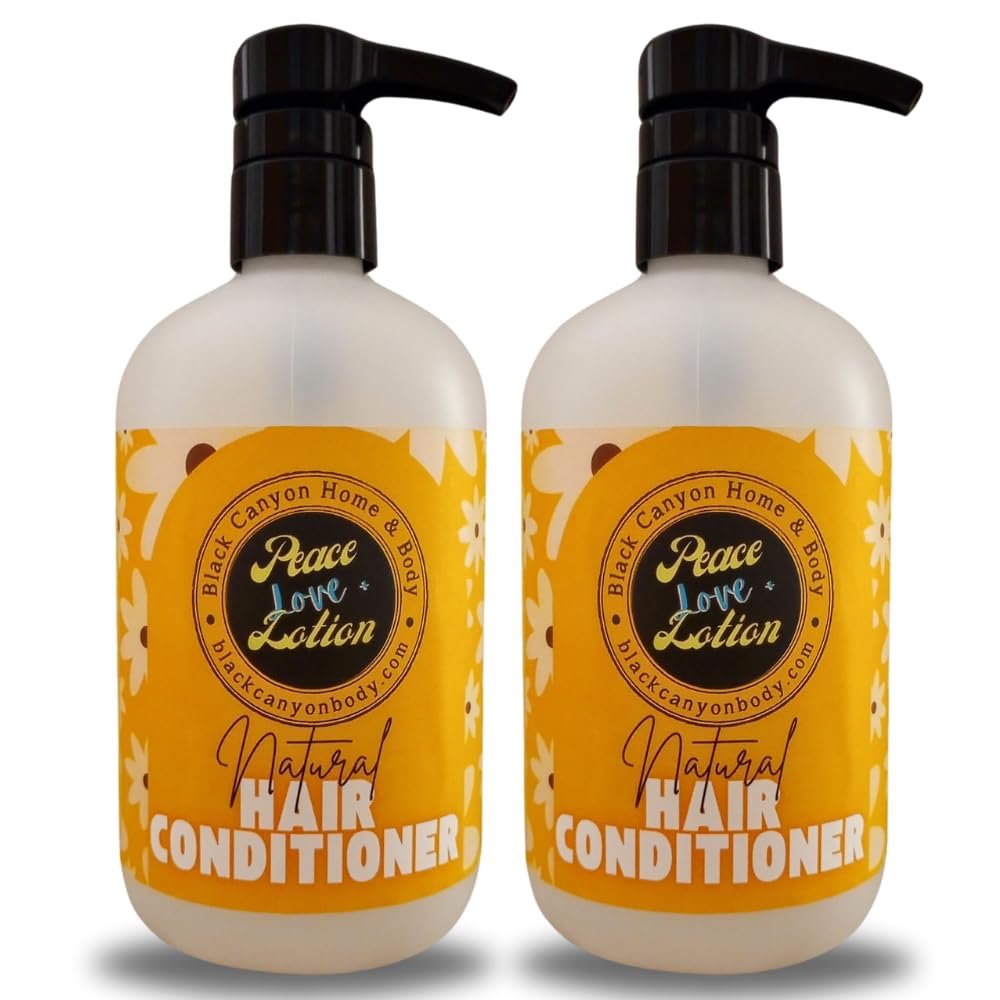 Black Canyon Home and Body Peace Love + Lotion Cotton Candy Scented Natural Hair Conditioner, 16 Oz (2 Pack)