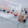 4th of July Press on Nails Short Square Fake Nails Independence Day Nail Art Fireworks Glitter Designs French Tip False Nails Press On Cute Stick on Nails Firework Silver Glitter Nails for Women 24Pcs view 3